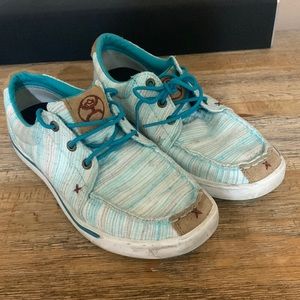 Twisted X blues stripe shoes